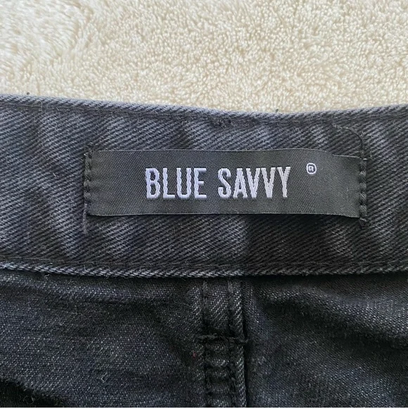 High Waisted Black Jean Shorts - Picture 2 of 11